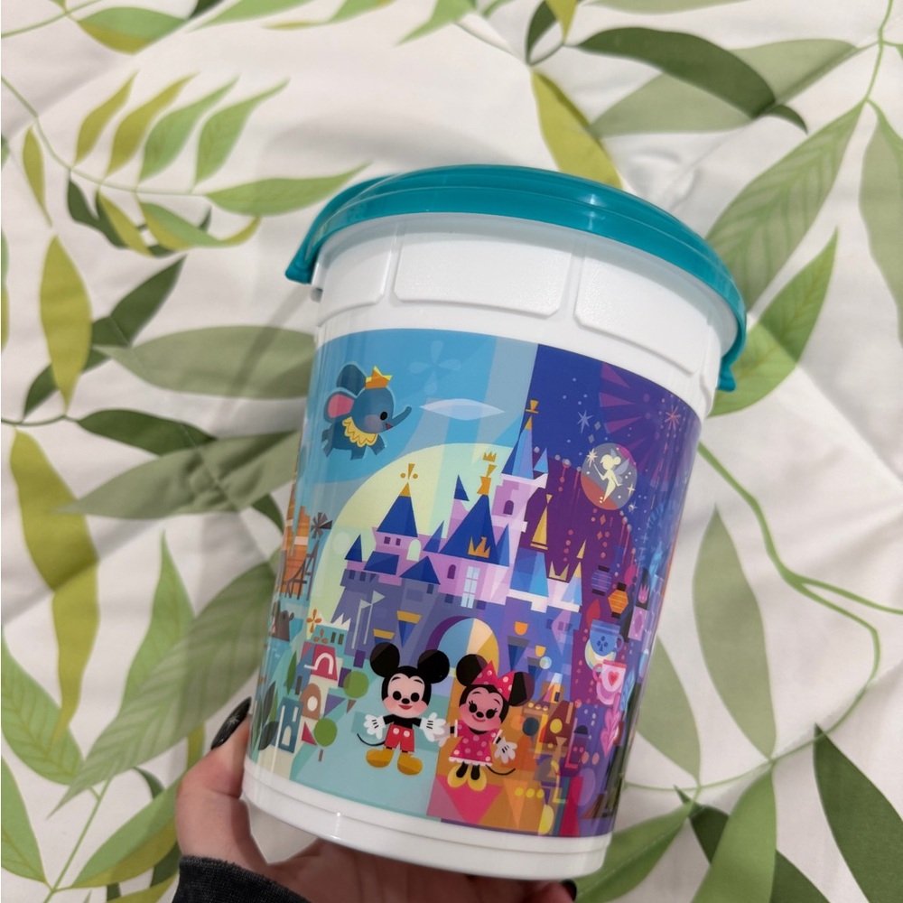 Disney Colorful Mickey and Minnie Popcorn Bucket - White and Teal